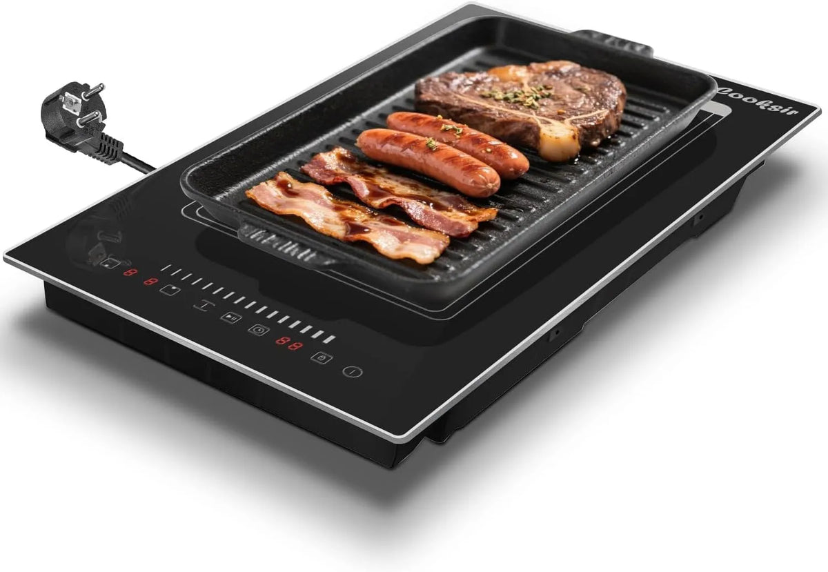 Plaque à induction, 30CM, 2 foyers, 3500 W, 220 V, table de cuisson à induction, tactile, verrouillage, encastrable, minuteur, 3500W, 220V