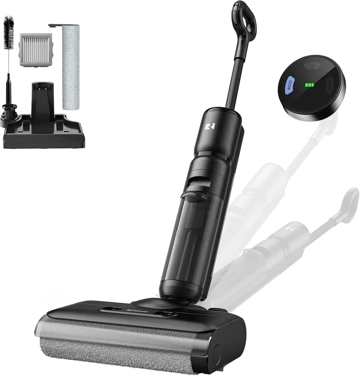 Aspirateur H13 2-en-1, grand réservoir, 75 min d'Autonomie, 23 000 Pa d'Aspiration, AI SmoothDrive avec Entraînement Assisté