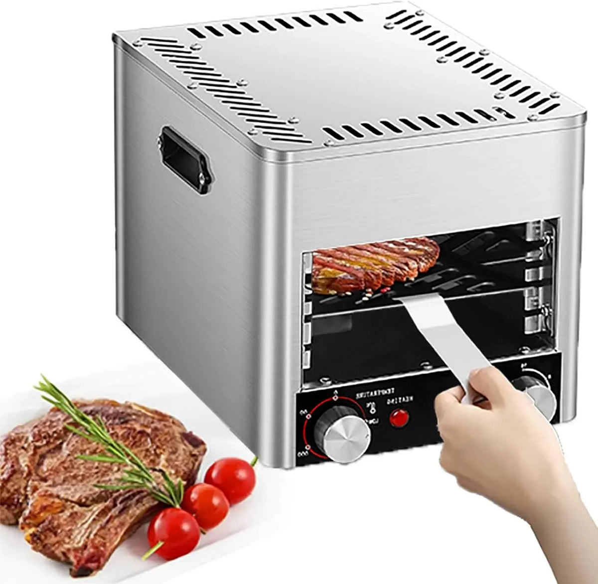Radiateur électrique 4-Tier, portable, extérieur, Barbecue à Steak éLectrique D'IntéRieur, 800 ℃