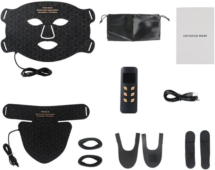 IPX7 Appareil, 170 g, LED, Korons Masque Visage LED Masque Visage Silicone et Soin du Cou Raffermissant