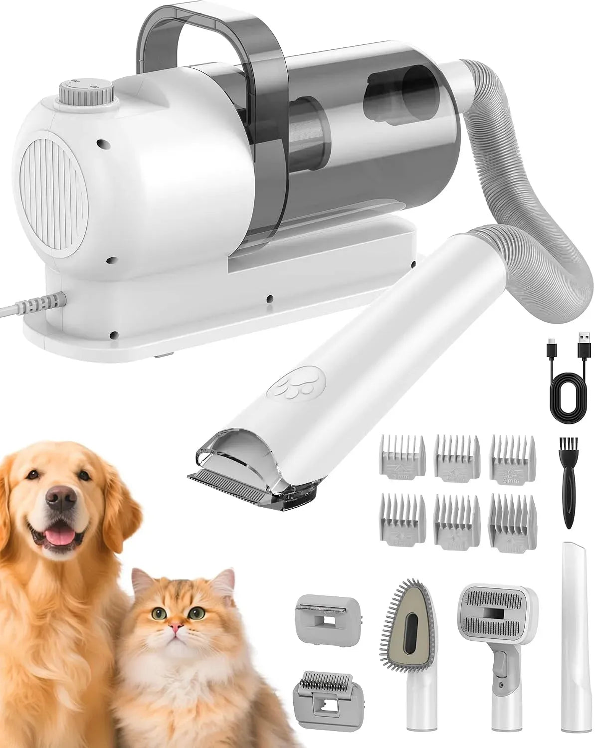Aspirateur, 2,5 L, 60 dB, YAZEKY, grand réservoir, silencieux, Capture 99% des Poils Coupés, 6 Accessoires