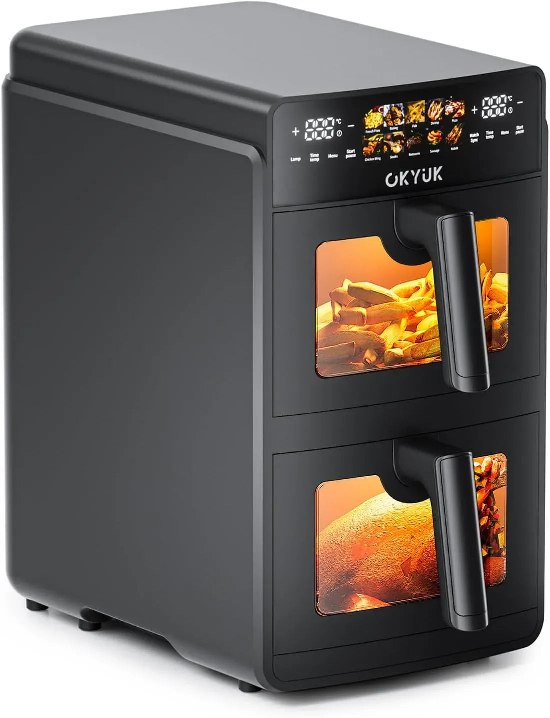 Friteuse à air chaud, 10 L, 10 programmes, friteuse électrique sans huile, Air Fryer 2 Compartiments 10L