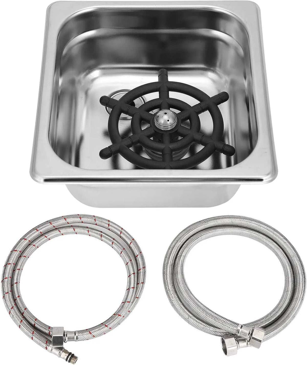 Robinet de cuisine G1, professionnel, acier inoxydable, pour Bar et Café, Nettoyage Rapide en 3 Secondes avec Plateau Égouttoir Intégré, Rince Verre