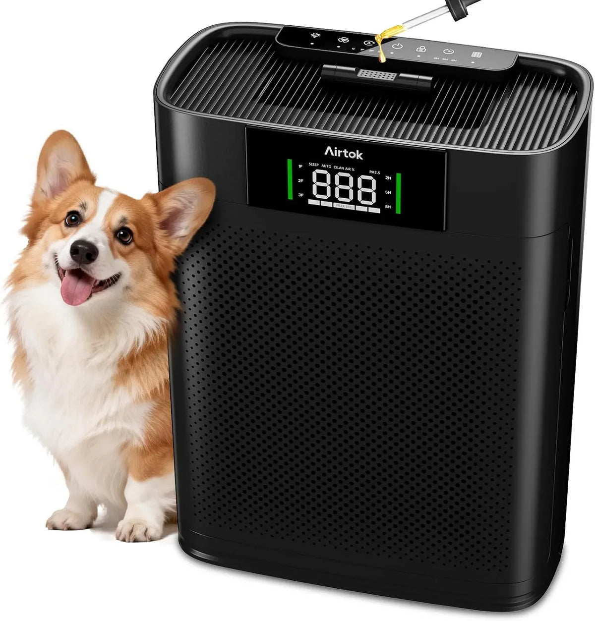 Purificateur d'air, AIRTOK PM 2, Jusqu'à 1300 Ft², Air Purifier HEPA avec Contrôle de la qualité de l'air, Mode sommeil HEPA