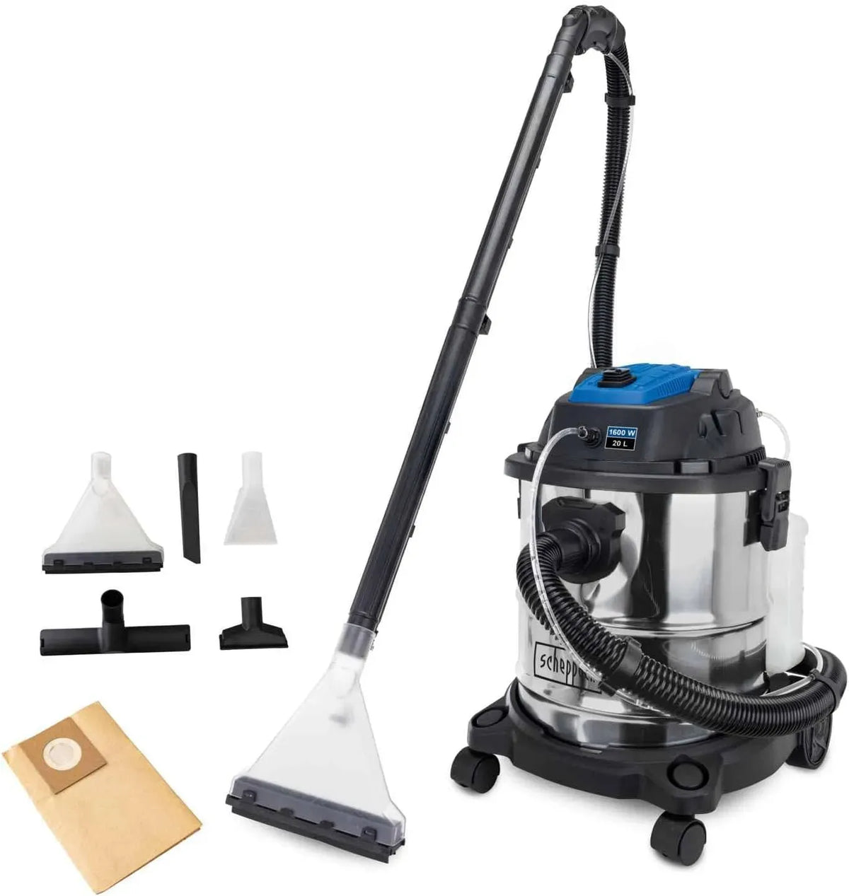 Scheppach SprayVac20 5en1 Aspirateur, 20 L, 1600 W
