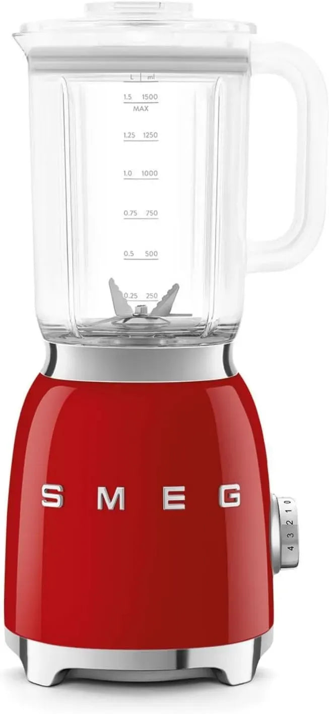 Smeg BLF03RDEU Blender, 1,5 L, 800 W, 4 programmes, rouge, 4 Fonctions Smoothie, 4 Vitesses