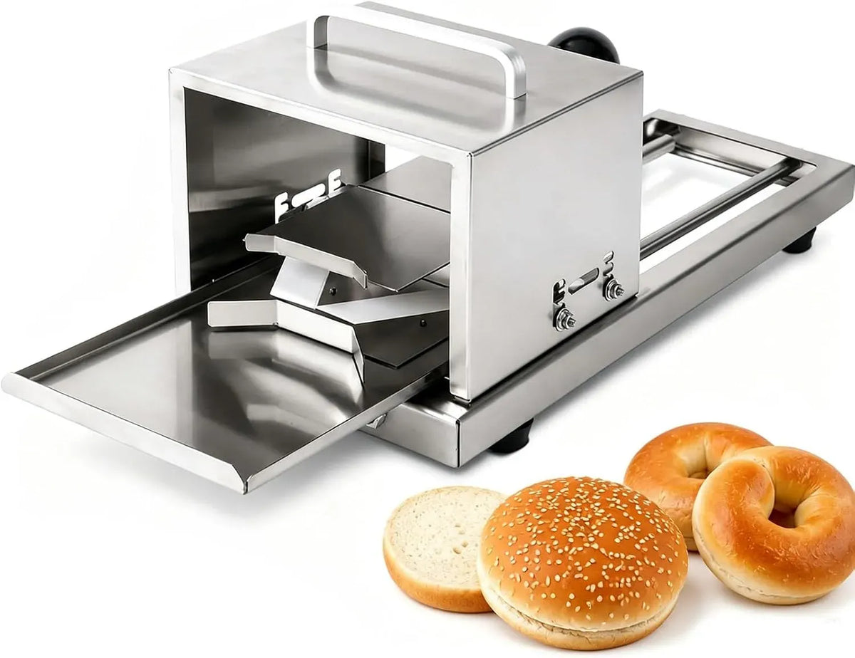 machine à découper, trancheuse alimentaire, professionnel, restaurant, acier inoxydable, 4 niveaux, pour pains à hamburger