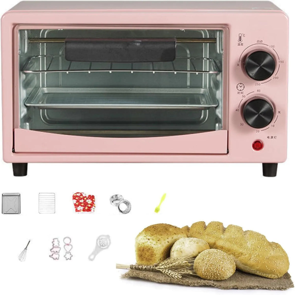 Four électrique, 12 L, 0 à 230 °C, gril, restaurant, 2 zones de température, Machine à Petit-déjeuner Multifonctionnelle Avec Température Réglable De
