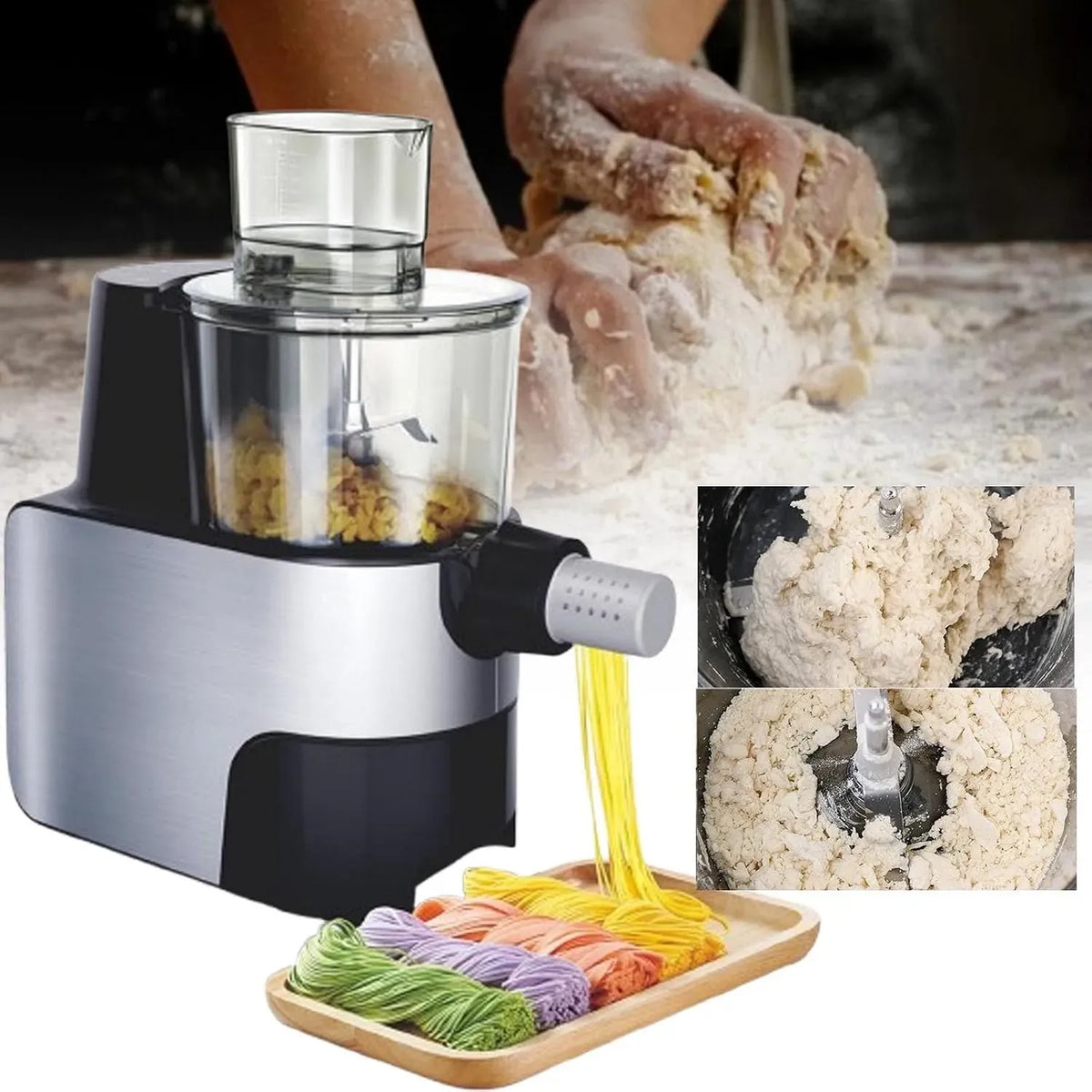 Machine à pâtes, 1,5 L, 450 W, machine à nouilles, noir