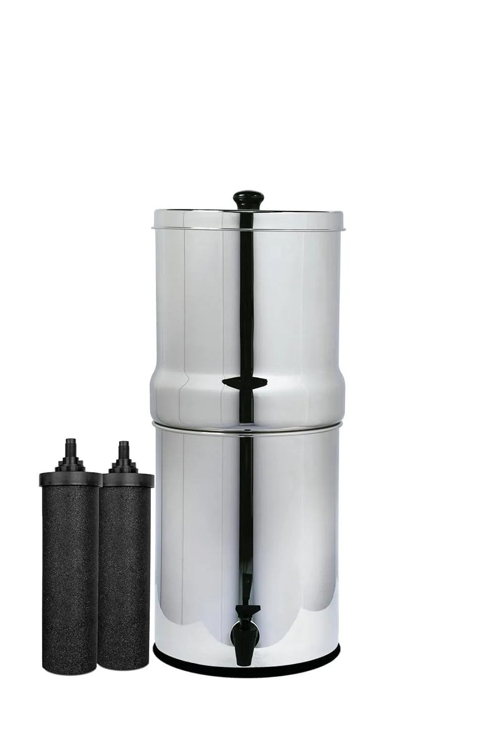 équipé de 2 filtres à charbon actif, 7 l, AquaEasy Système de filtration d'eau alimenté par gravité en acier inoxydable, Lite