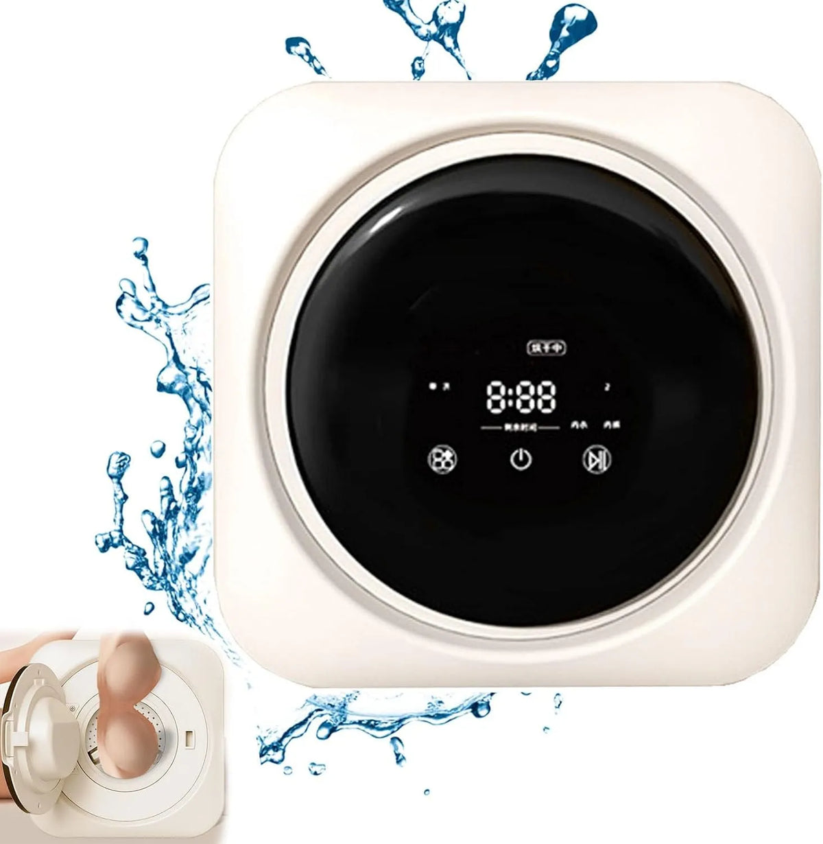 Lave-linge, 5 L, installation murale, pour Appartements et Petits espaces, Mini Machine à Laver Automatique 3, 5L, Lavage et séchage intelligents à