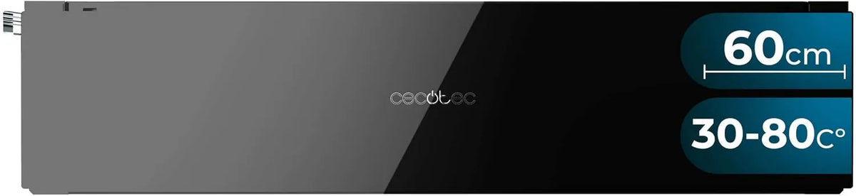 Cecotec 60cm, Tiroir Chauffe Glass Black. Chauffe-Vaisselle intégré, Puissance maximale, température réglable de 30 à 80 ° Bolero Hexa WD, contrôle