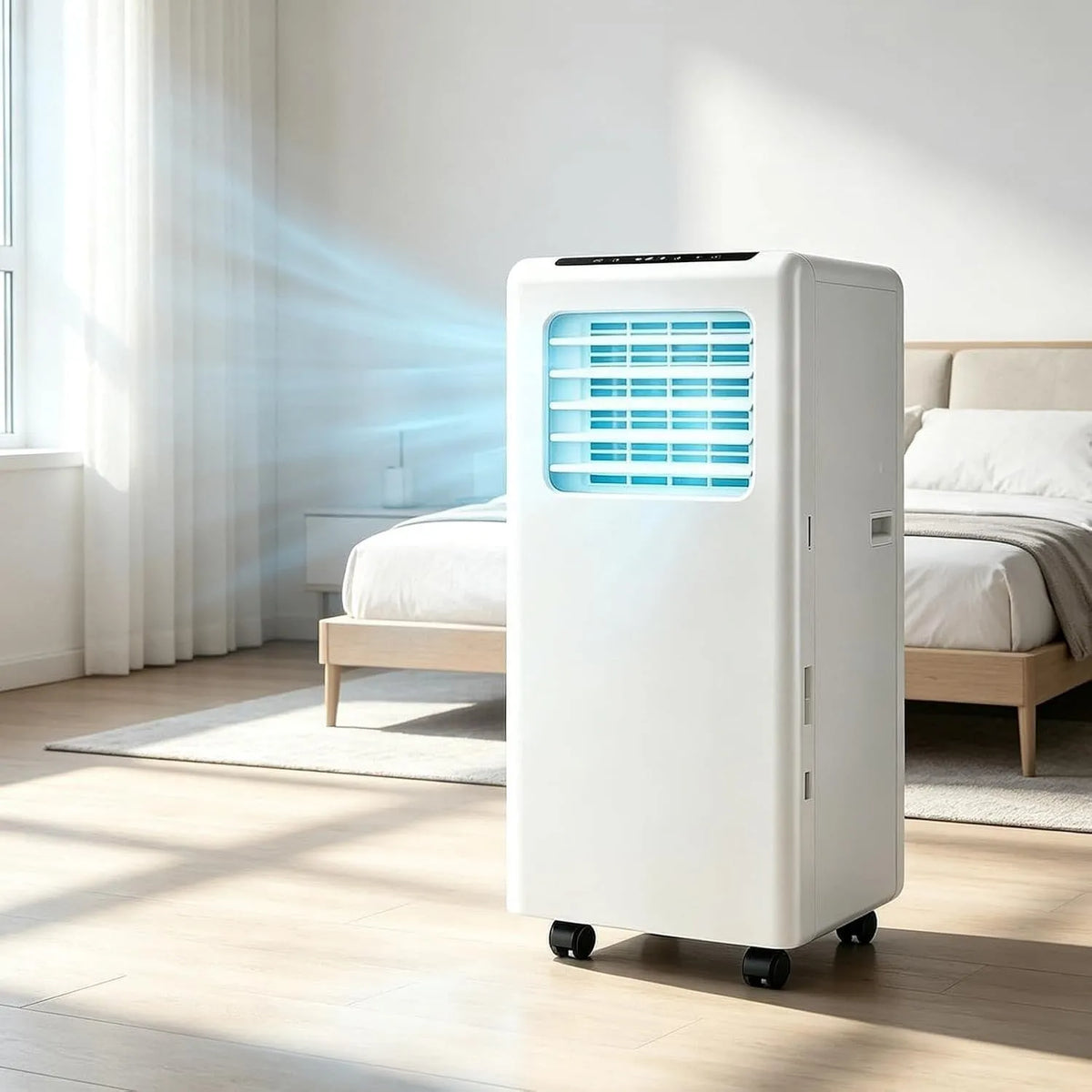 Climatiseur, portable, minuteur, Mobile Monobloc 14000 BTU avec Télécommande, 9000btu, Minuterie 24H et Kit d'Évacuation Fenêtre