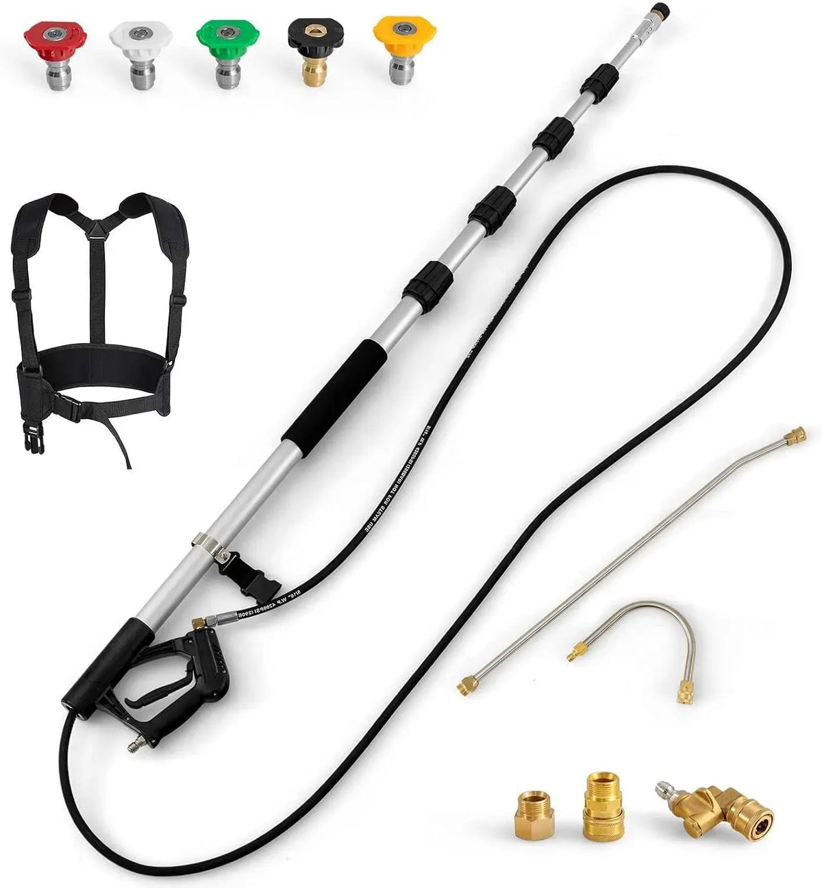 Nettoyeur haute pression, GOPLUS, Qualité 4200 PSI, 5 Buses de Connexion, 2 Adaptateurs, 5,50 m