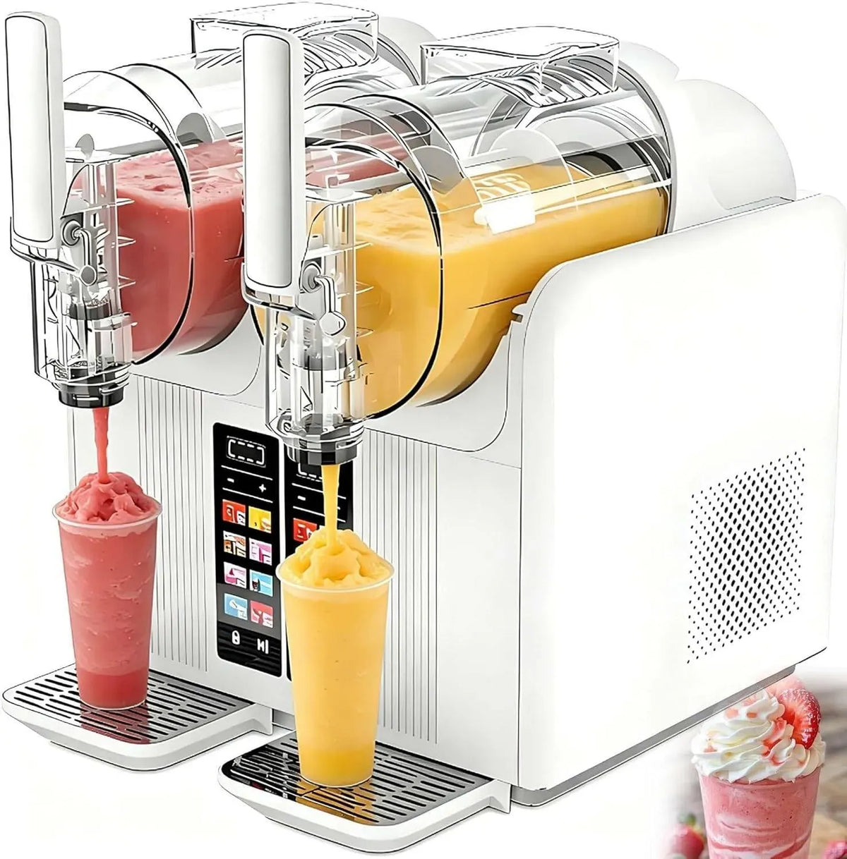 Machine à Granita, machine à glace et sorbet, machine à granité, 7 programmes, grand réservoir, professionnel, blanc, pour Margaritas