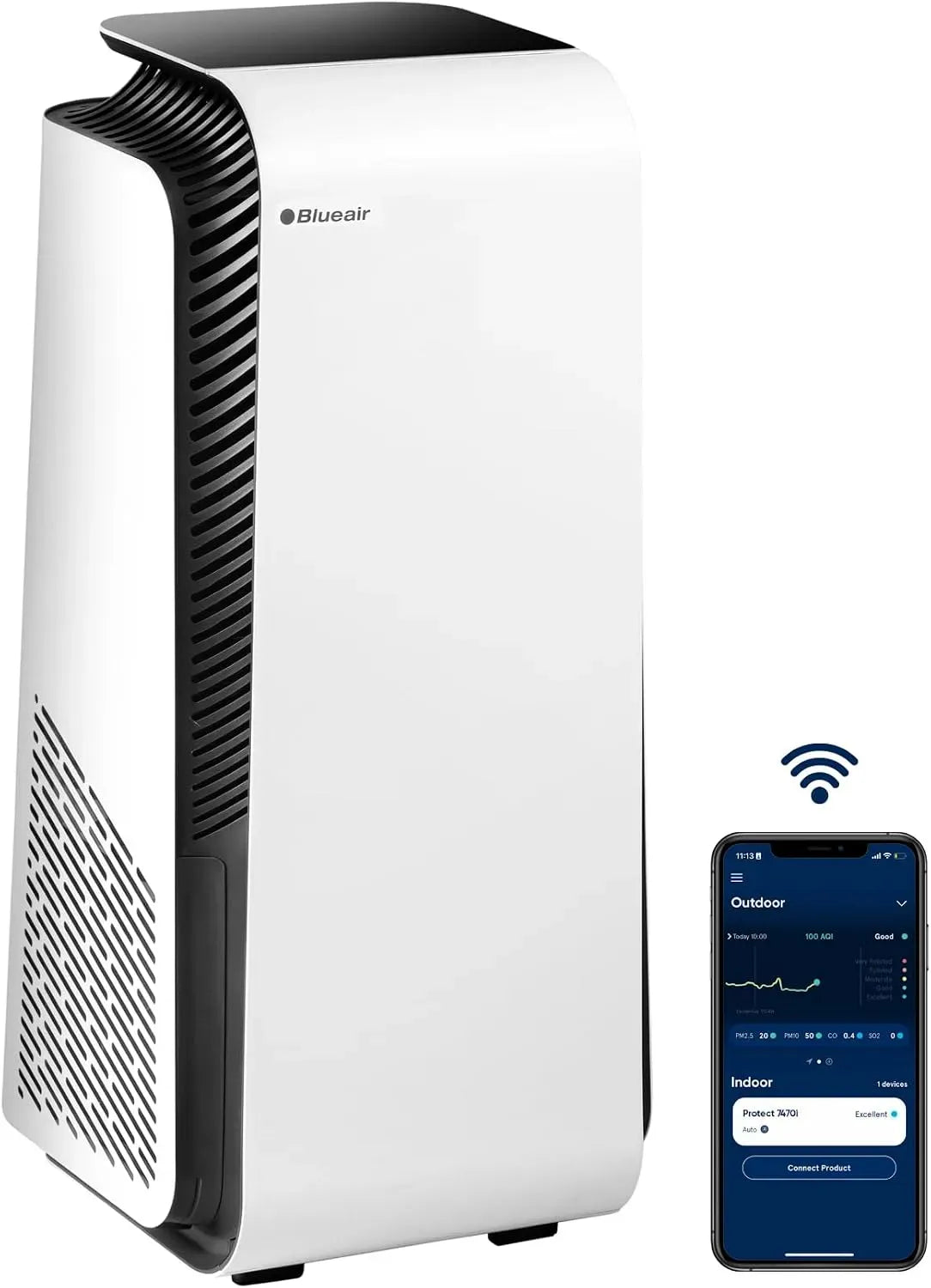 Purificateur d'air, BLUEAIR 7470i 91m2, blanc, purificateur filtre à air HEPA Silent™