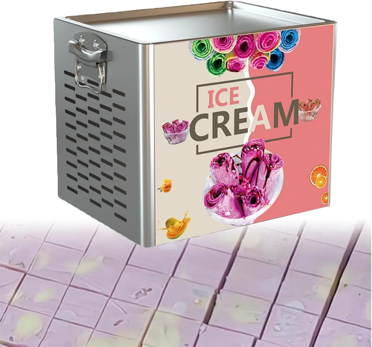 X 24 Machine à Glace, machine à glace et sorbet, 30 X 24 Cm, 330 W, professionnel, acier inoxydable, pour Glaces Et Yaourts Glacés.