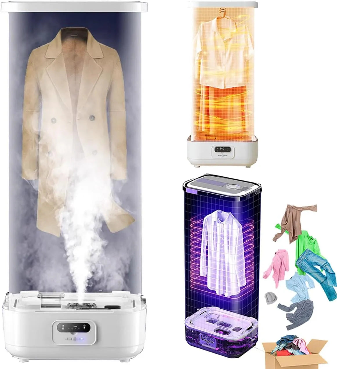 machine à repasser, Séchoir, armoire, 900 W, minuteur, vapeur, pour vêtements