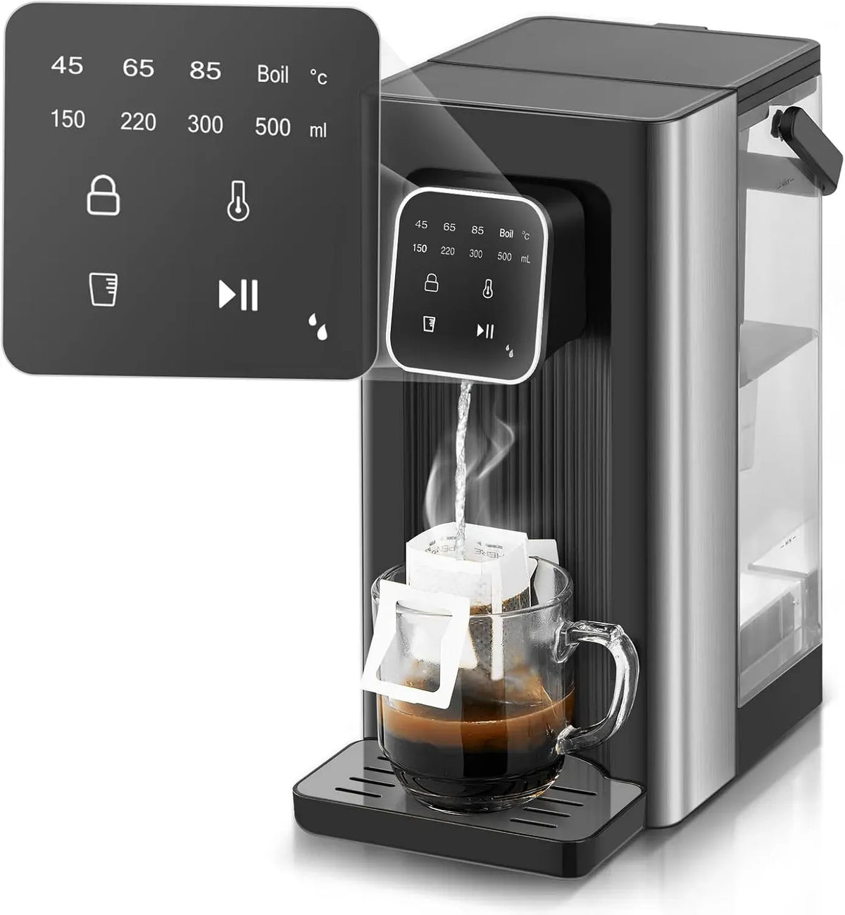 Distributeur, 2,5 L, 2600 W, tactile, grand réservoir, 2 zones de température, 4 Niveaux