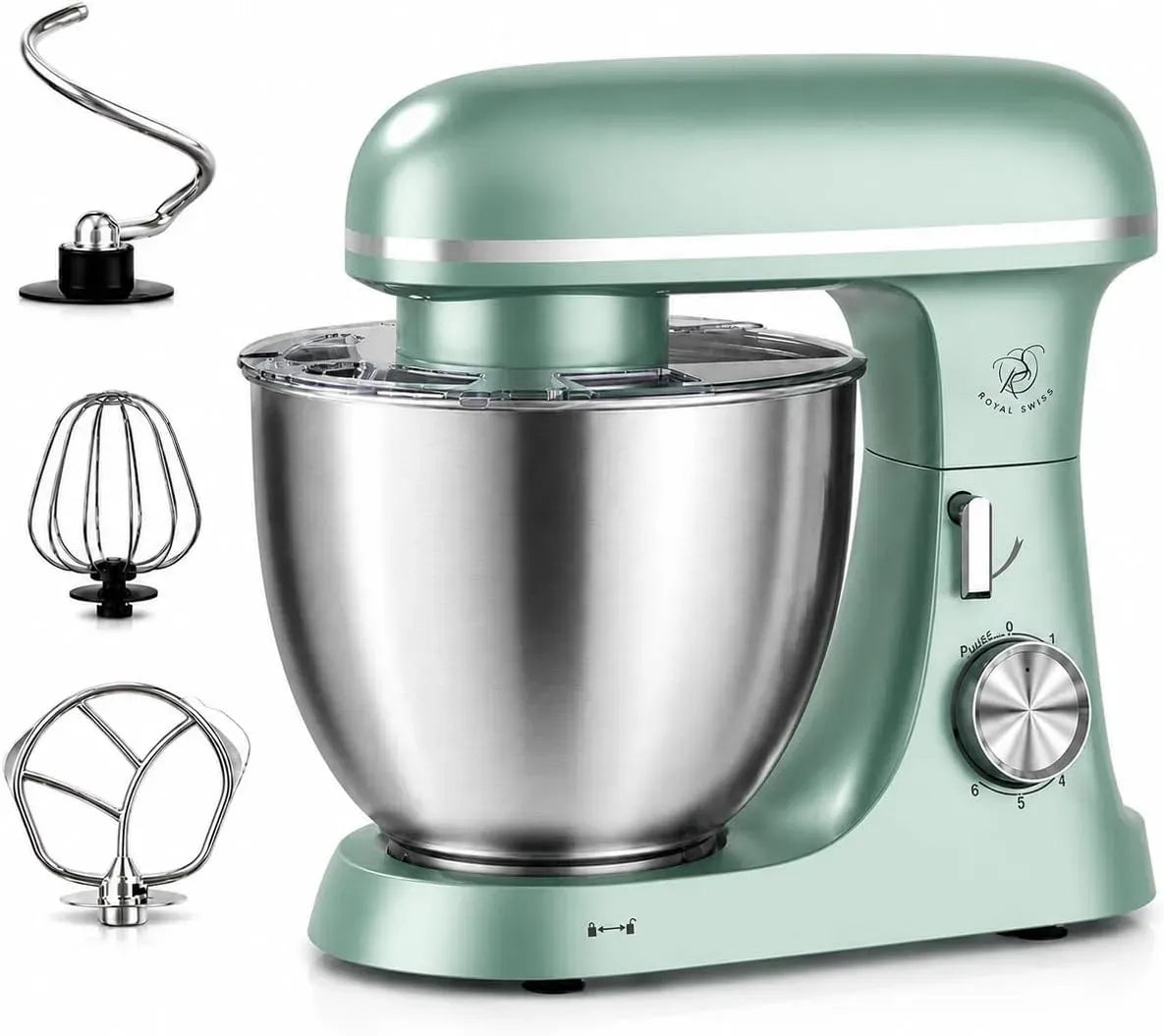 Robot, 8,5 L, 2000 W, professionnel, acier inoxydable, 6 Vitesses, vert, Cuisine Professionnel Planétaire