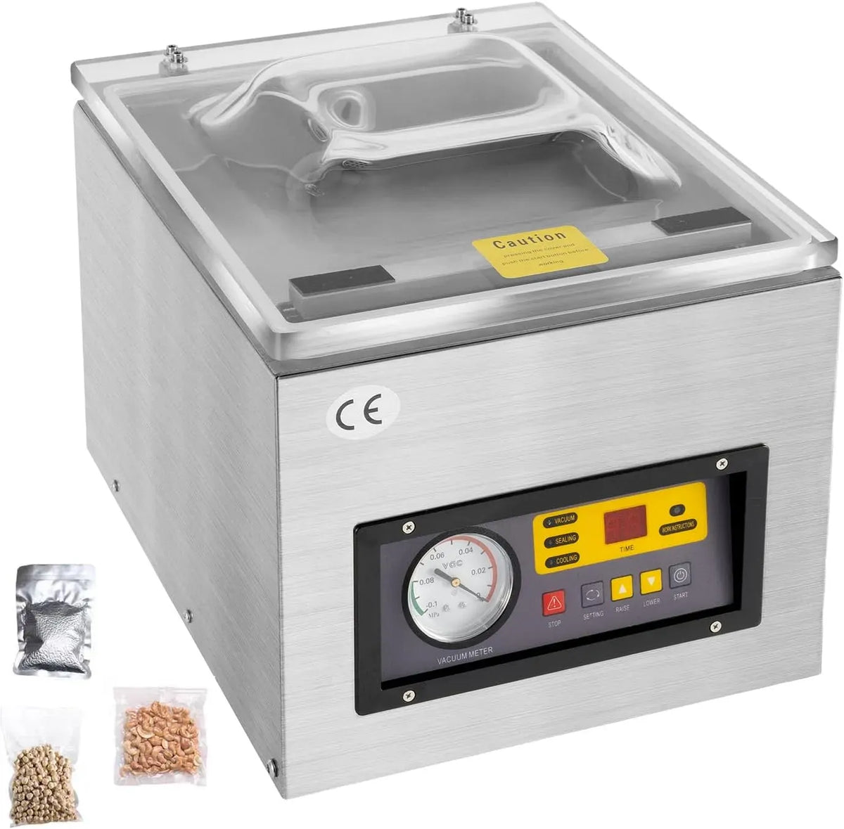 Machine à Emballer, Machine à Vide, machine de scellage sous vide, acier inoxydable, pour Sceller Aliments Fruits Viandes