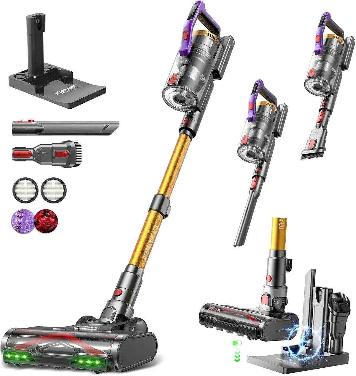 Aspirateur, 550 W, KIPMAX 550W/50KPa/70Mins, appareil électrique d'aspiration, Aspirateur Balai sans Fil