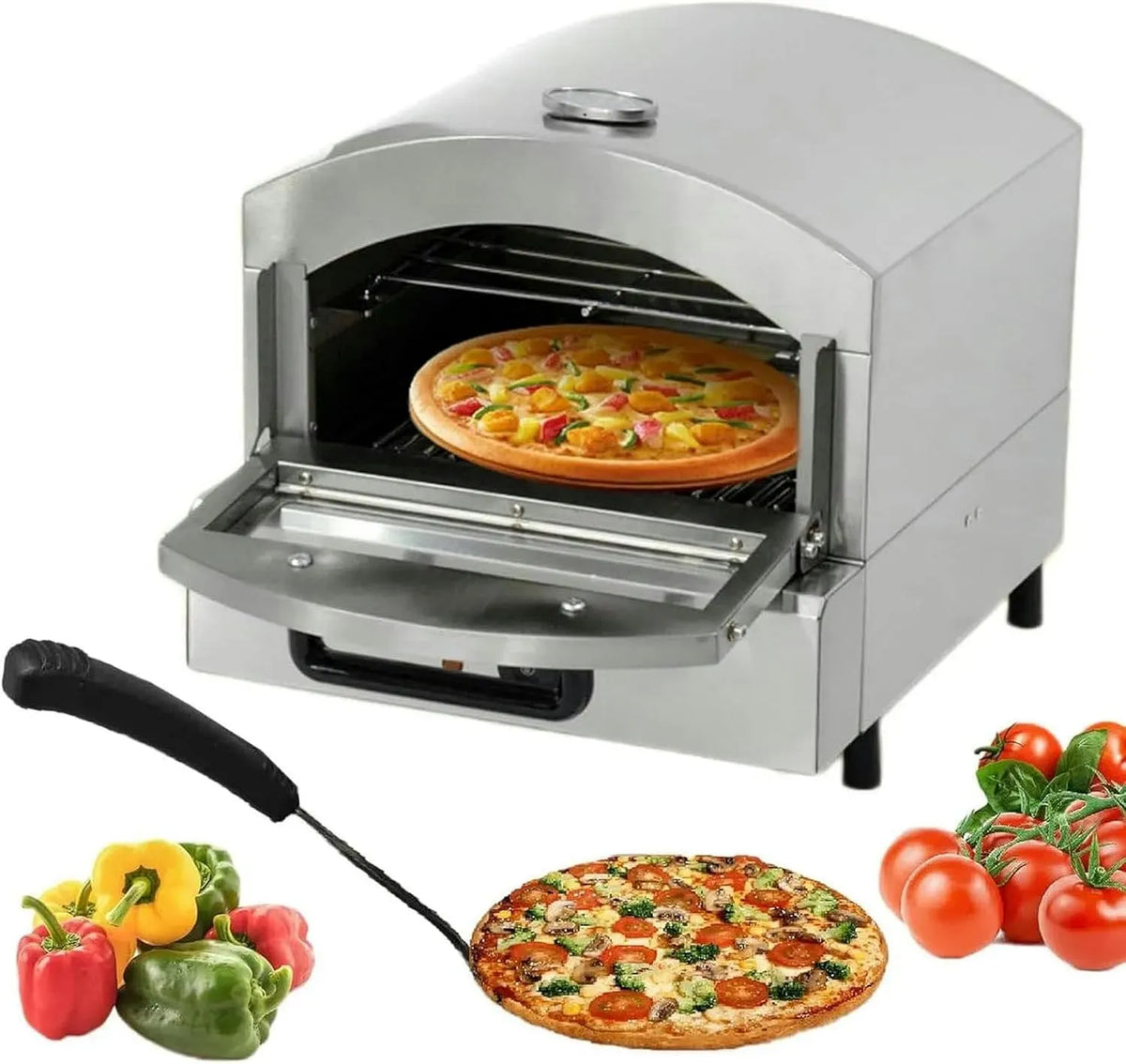 Four électrique à pizza, professionnel, restaurant, acier inoxydable, machine à pizza d'intérieur multifonction pour restaurants