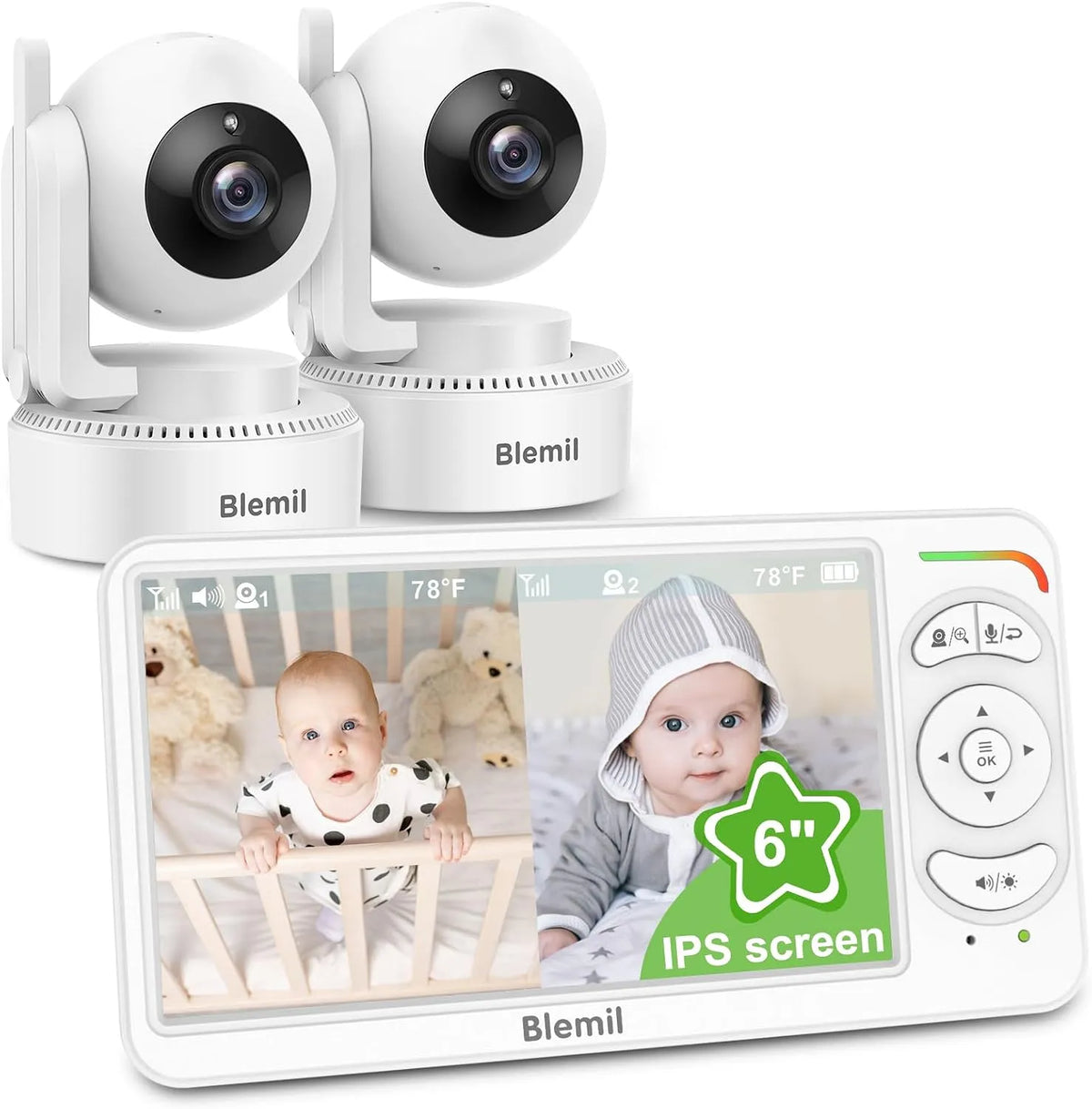 Babyphone, moniteur vidéo pour bébé, dalle IPS