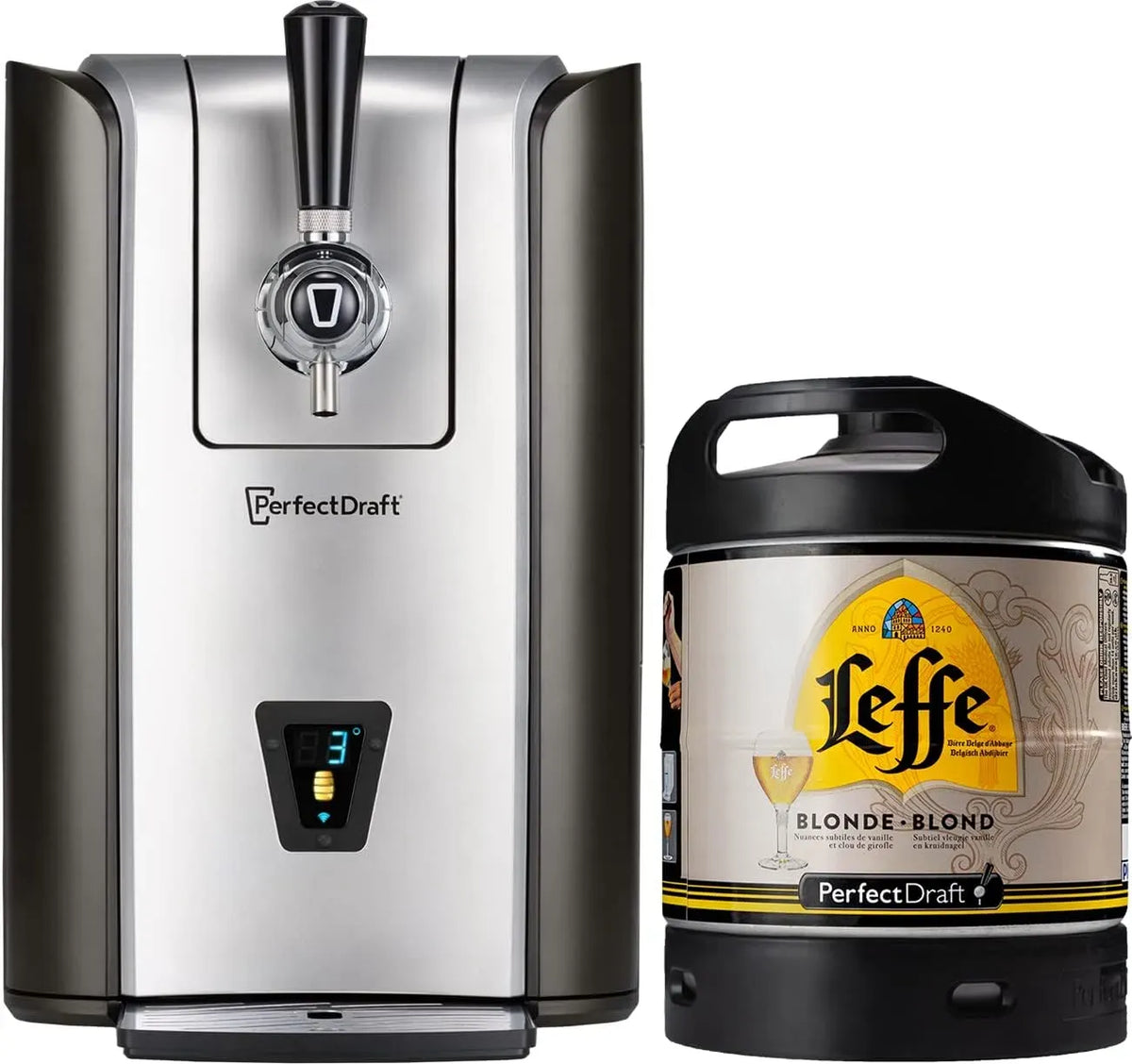 Machine, 6 L, Pro, LED, Pack Tireuse À Bière + 1 Fût Leffe Blonde 6L