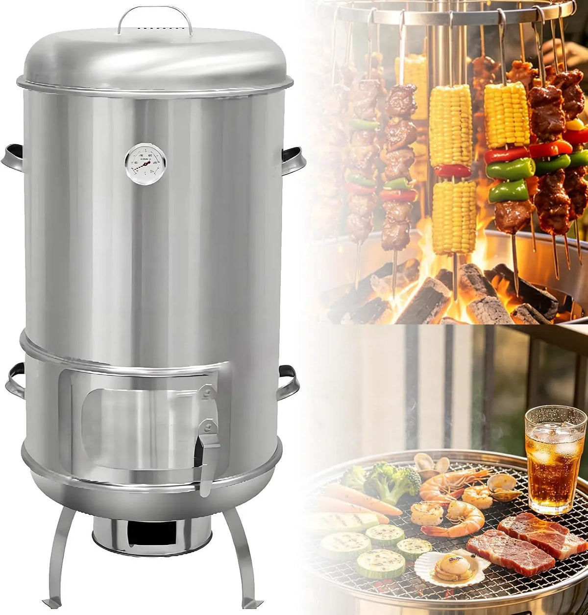 barbecue, support, portable, 40 cm, gril, amovible