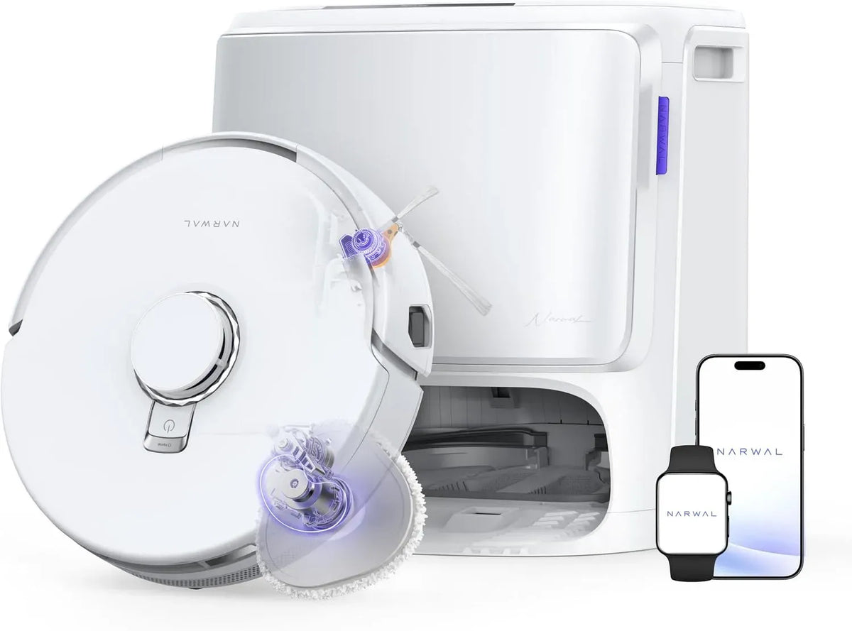 Robot aspirateur, NARWAL Z10, Lavage Mops Eau Chaude 75°C IA