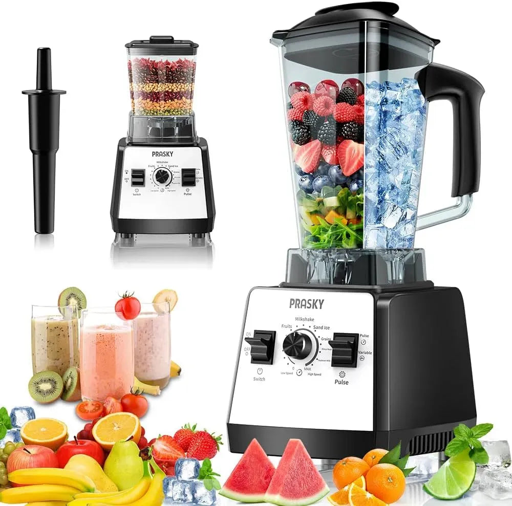 W/1000 sans BPA, mélangeur PRASKY, pour Mélangeurs pour cuisine, 2400 W, 25 000 tr/min haute vitesse, grande capacité de 1,927,8 g, mélangeur et