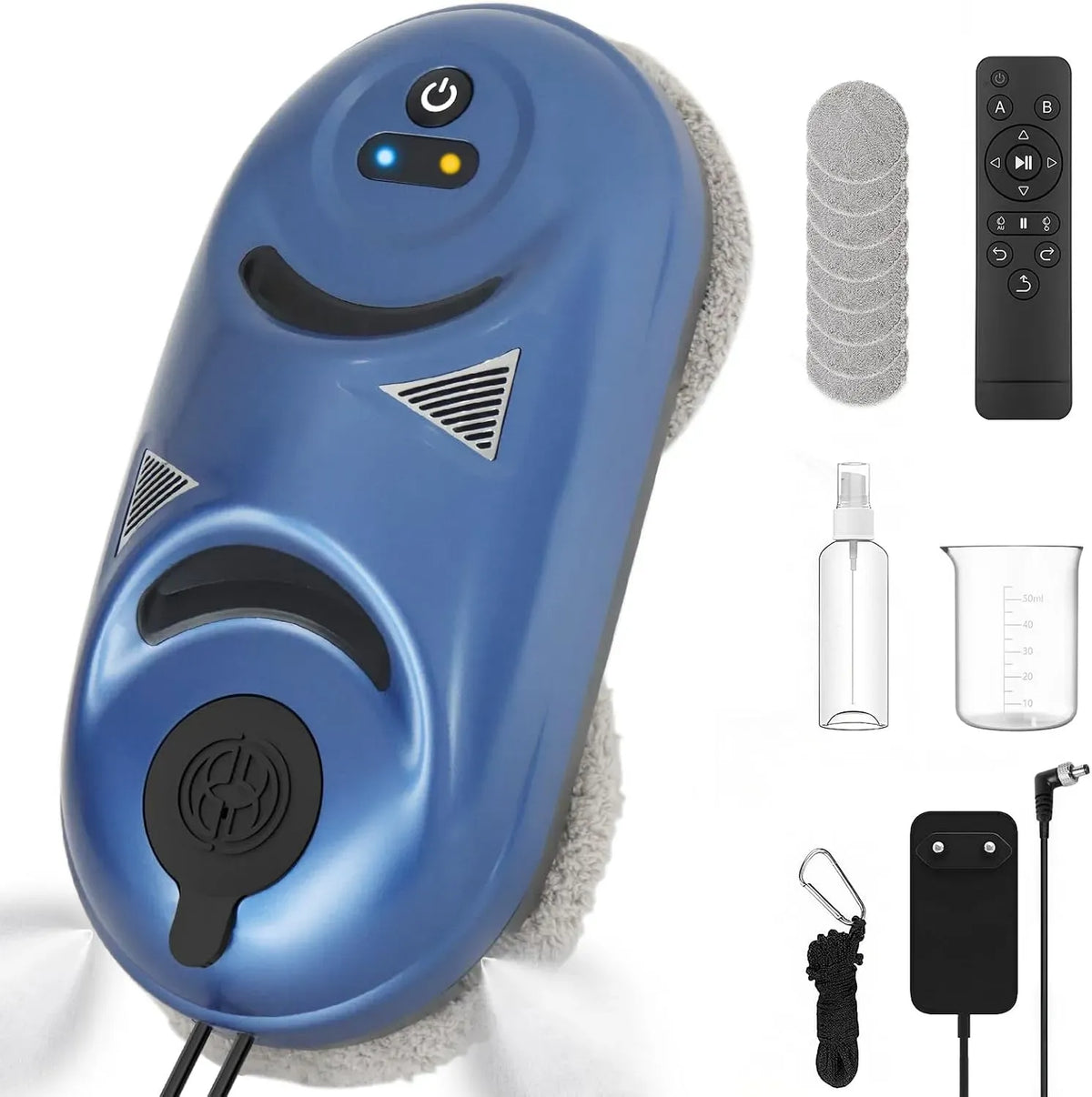 robot aspirateur laveur, Nettoyeur, nettoyeur électrique de vitres, 3 Modes, bleu, pour Fenêtres et Miroirs