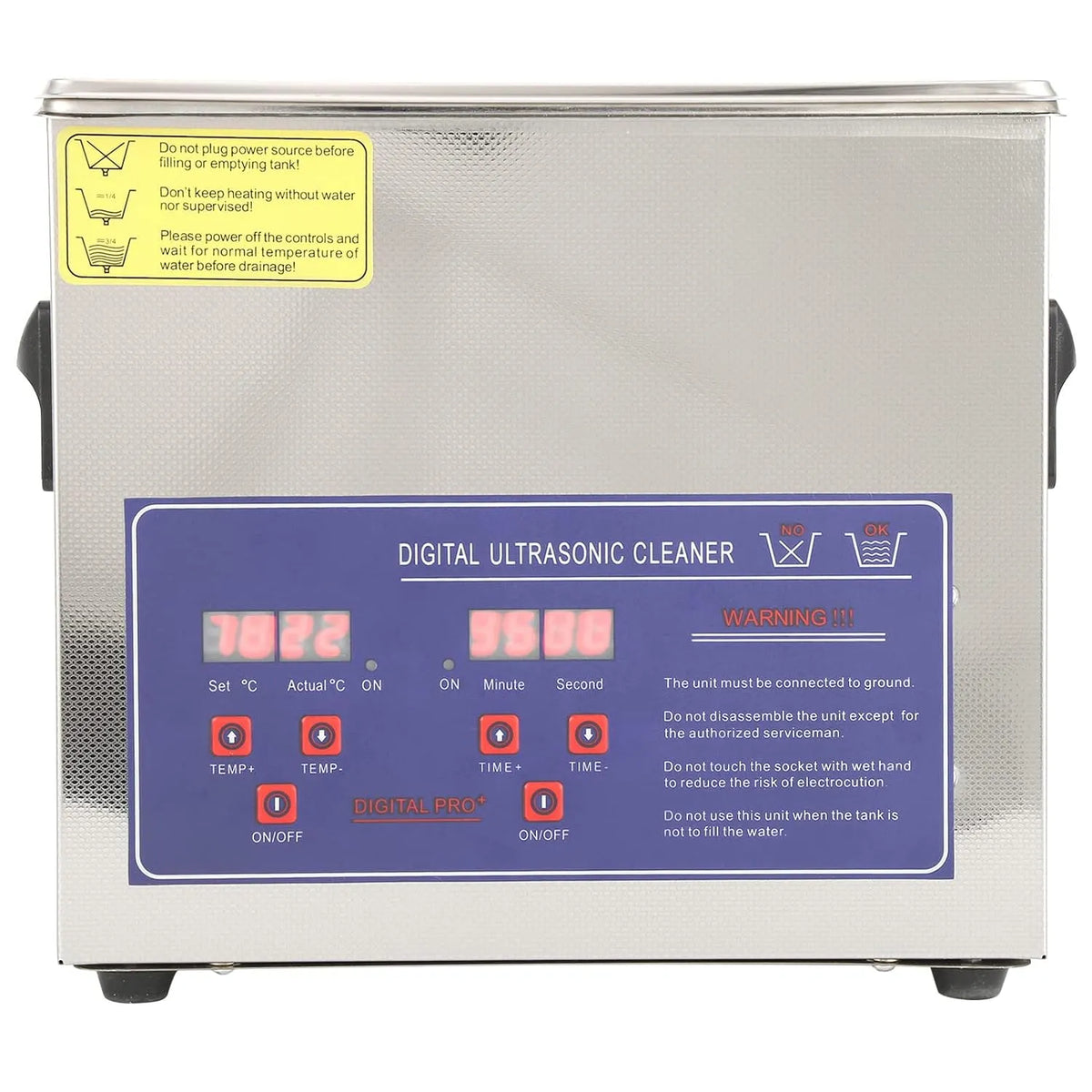 Lave-linge, 3,2 L, 120 W, 0 à 80 °C, Fafeicy PS-20A AC220V, minuteur, 2 zones de température, acier inoxydable, Prise UE