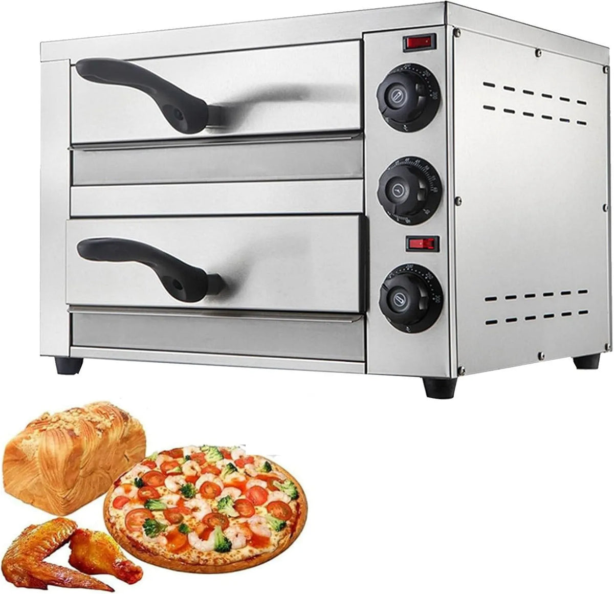 Four électrique à pizza 16in, 16 pouces, minuteur, professionnel, restaurant, acier inoxydable, 16 ' à deux étages pour l'intérieur, pour l'hôtel
