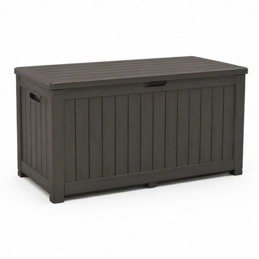 Coffre de jardin rectangulaire en polypropylène anthracite 120 × 54 × 57 cm