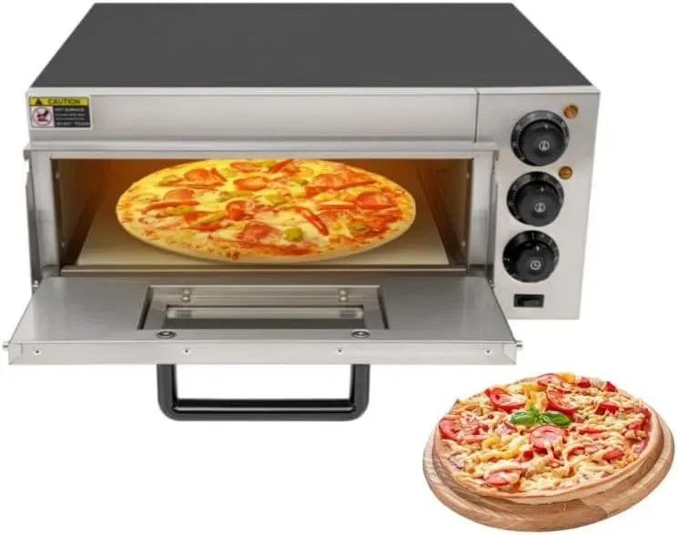 Four électrique à pizza, 57 x 47,5 x 27,5 cm, 2000 W, 220 V, noir, jusqu'à 400 °C, plaque en pierre