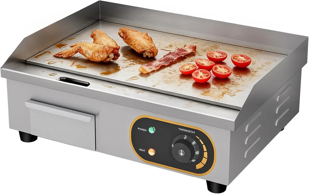 Plancha, 3000 W, 50 à 300 °C, gril, professionnel, acier inoxydable