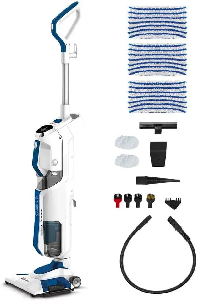 Aspirateur, 1800 W, portable, vapeur, blanc, Polti Vaporetto 3 Clean Blue, 14 Accessoires, Puissance Max 1800 W