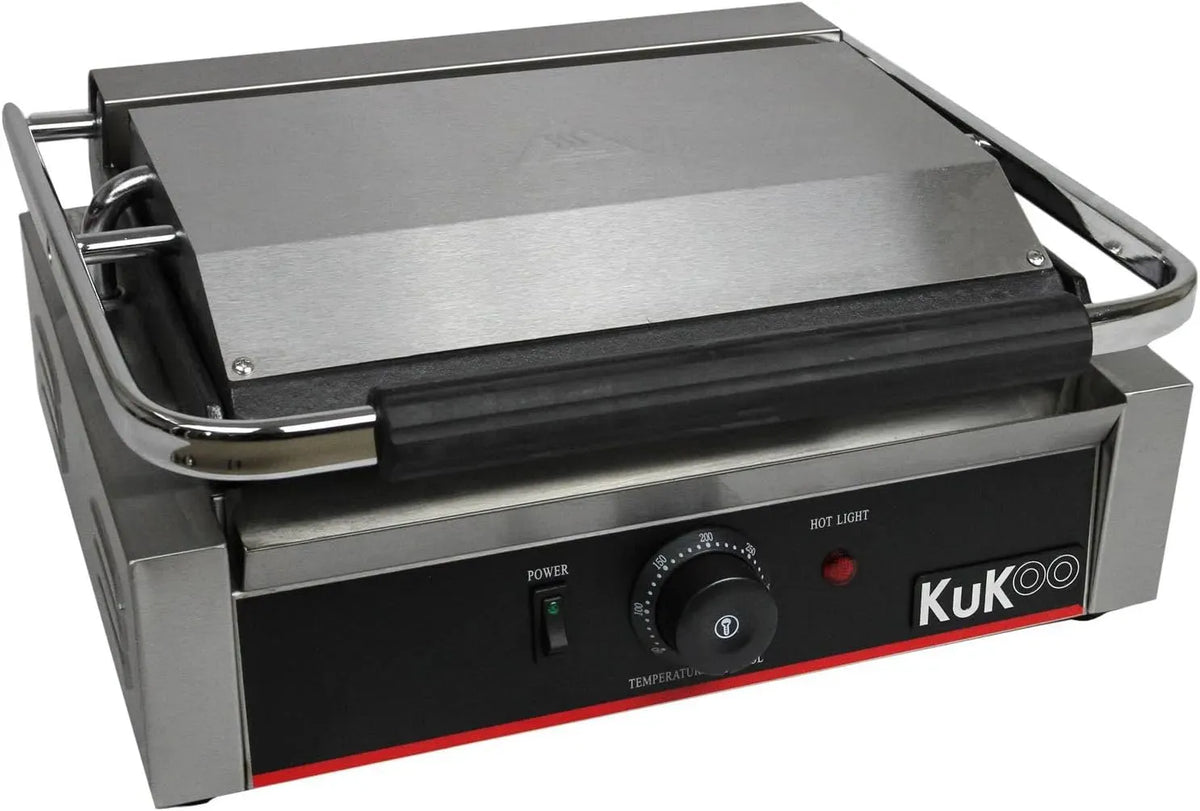 Presse, Brosse, Grill, gril à panini et croque-monsieur, 2200 W, 50 à 300 °C, professionnel, restaurant, acier inoxydable