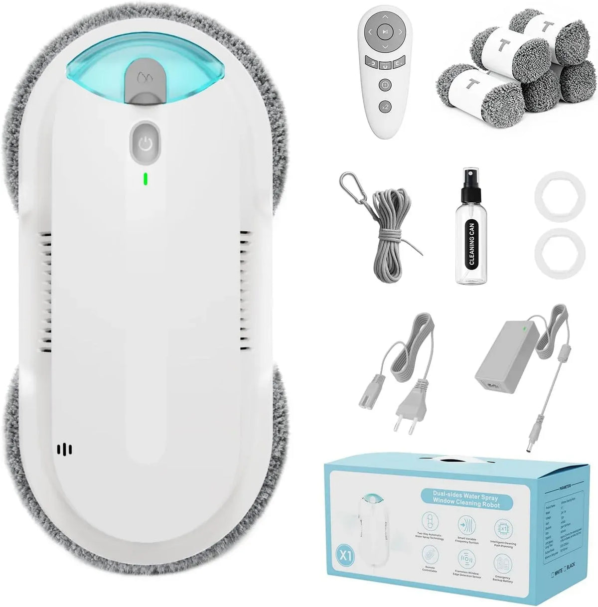 cuve de nettoyage à ultrasons, Nettoyeur, Robot, nettoyeur électrique de vitres, 85 ml, grand réservoir, pour Fenêtres et Miroirs