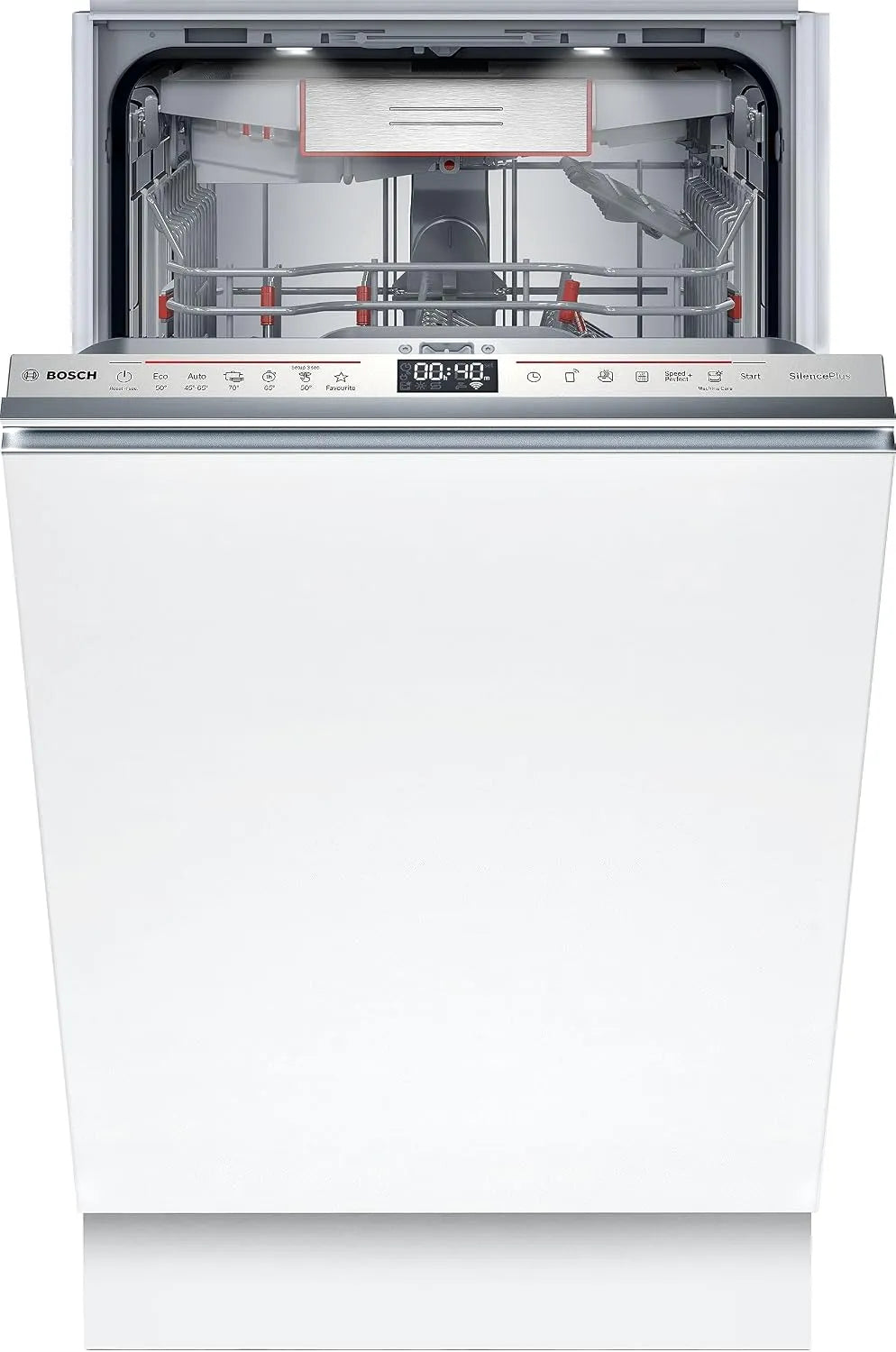 Bosch SPV6EMx05E Lave-vaisselle, 45 cm, 42 dB, Home Connect, format slim, encastrable, silencieux, 10 couverts, Série 6