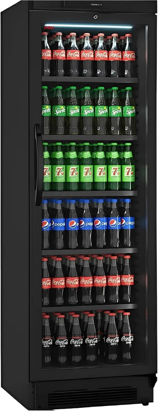 Réfrigérateur, 372 L, professionnel, verre, MADE IN EUROPE, MBH, MBH - Armoire à boissons professionnelle 372 litres couleur NOIRE. Vitrine réfrigérée