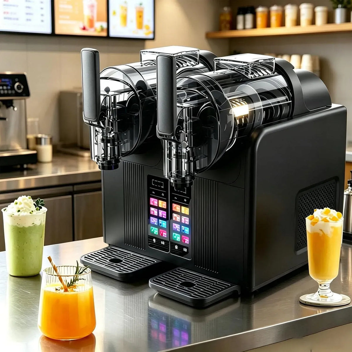 Machine à Granités, Distributeur, fontaine distributrice de boissons, 2 L, 430 W, grand réservoir, professionnel, noir, pour Smoothies