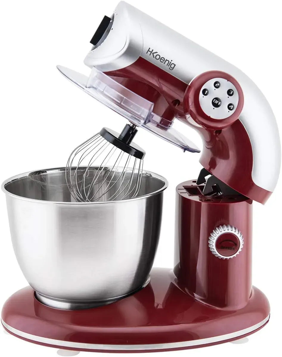 KM80 Robot, 5.5 L, 1000 W, professionnel, 4 vitesses, rouge, Cuisine Pâtissier Pétrin 4 vitesses, H.Koenig