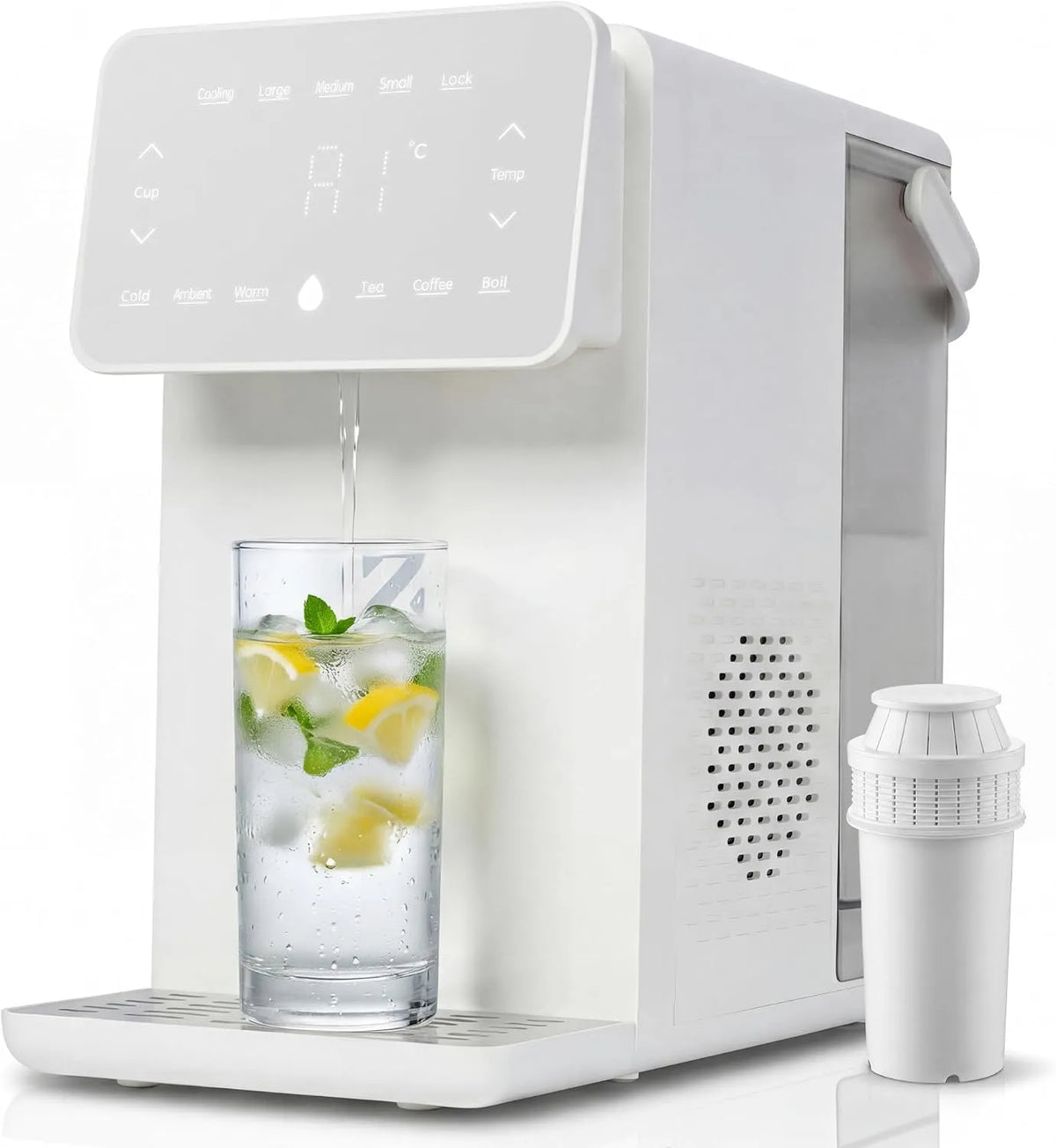 Bouilloire électrique, tactile, silencieux, système de filtration et commande tactile, Fonctionnement silencieux