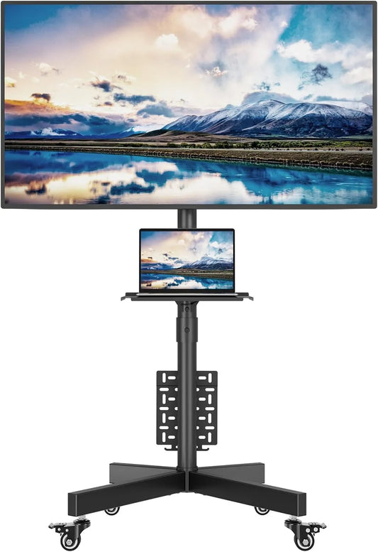 Meuble TV, 60 pouces, 400x400 mm, roulettes de déplacement, écran LCD, Charge 40 kg, LCD et LED, Support TV Roulettes Hauteur Réglable 800-1500 mm