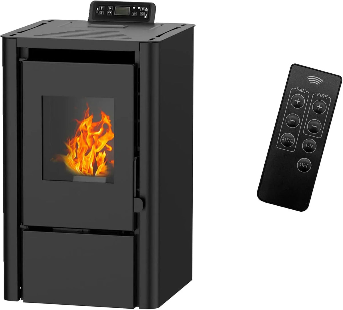 Ustensile de cuisson, noir, 9,4 kW, ustensile de cuisine, Poêle à granulés air Anita 9,4 kW Noir Sannover