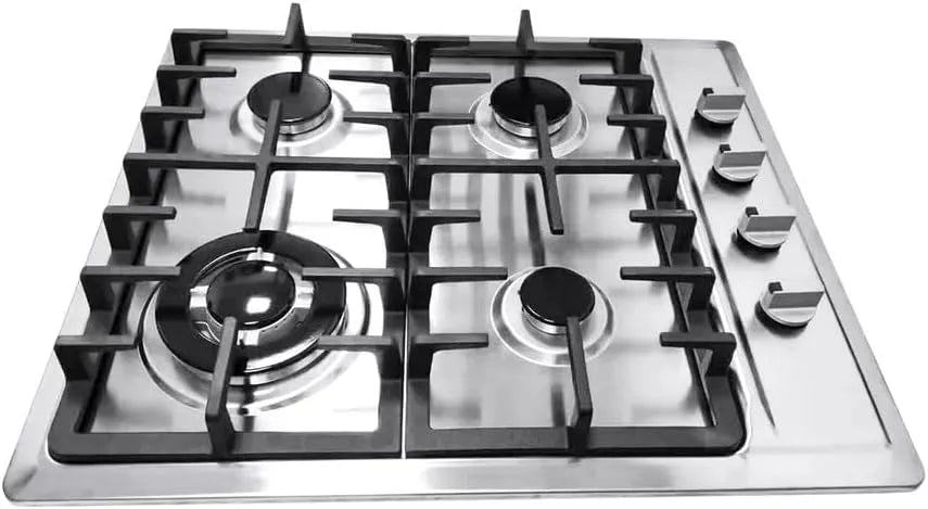 Cuisinière avec four, 5 foyers, encastrable, pose libre, professionnel, restaurant, acier inoxydable, Table Cuisson Gaz 5 Feux, Contrôle Indépendant