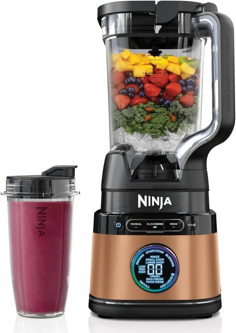 Ninja 2-en-1 TB301EUCP Blender, 2 L, 1200 W, noir, 1 gobelets individuel